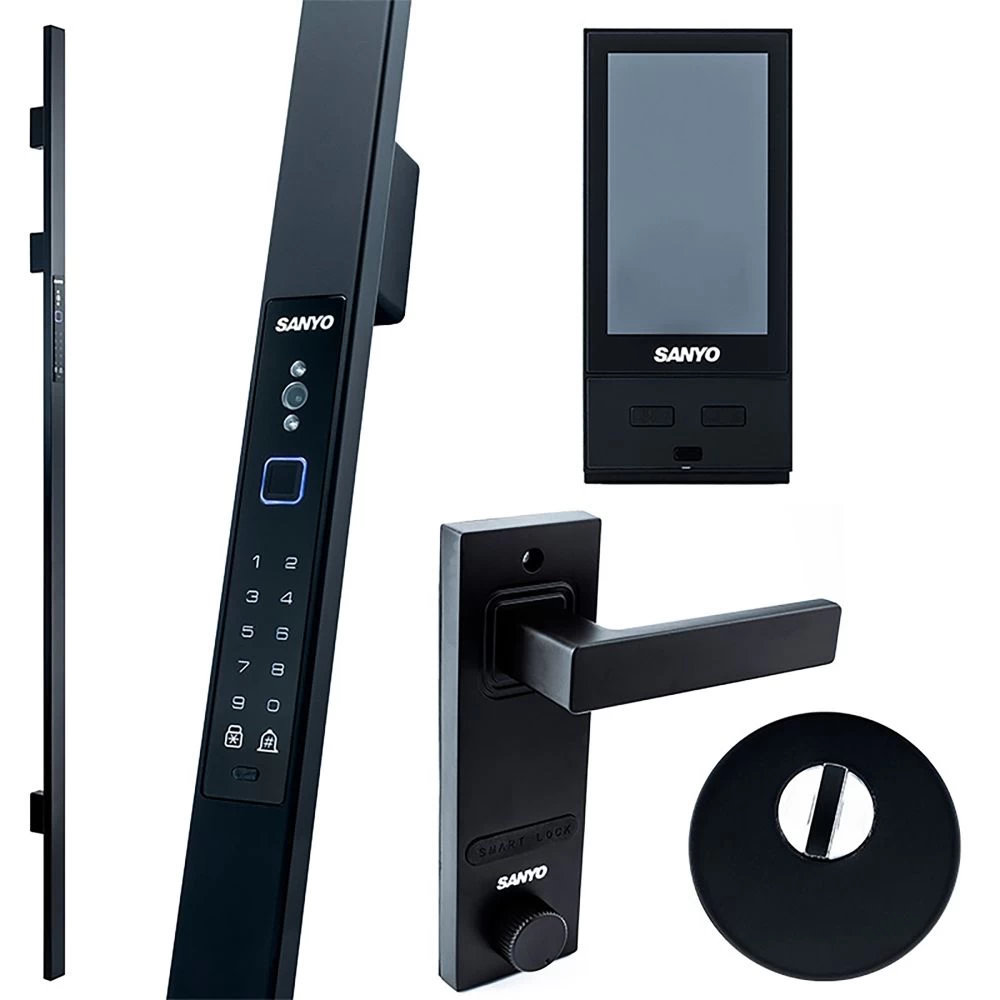 Фото Электронный замок Sanyo D700 Usmart Go DM70 с WiFi, ручка скоба 1800 мм, черный