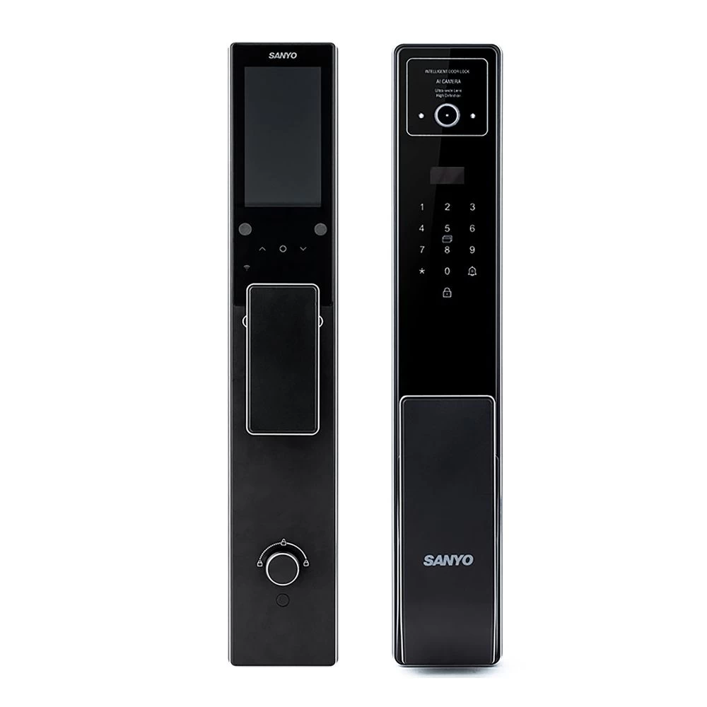 Фото Электронный замок Sanyo D200 Tuya DM70 с WiFi, с видеодомофоном, черный